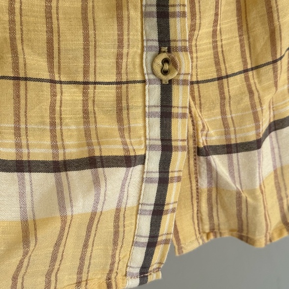 Ulla Johnson Nejma Blouse lightweight cotton yellow plaid stripe puff sleeve - Picture 12 of 12